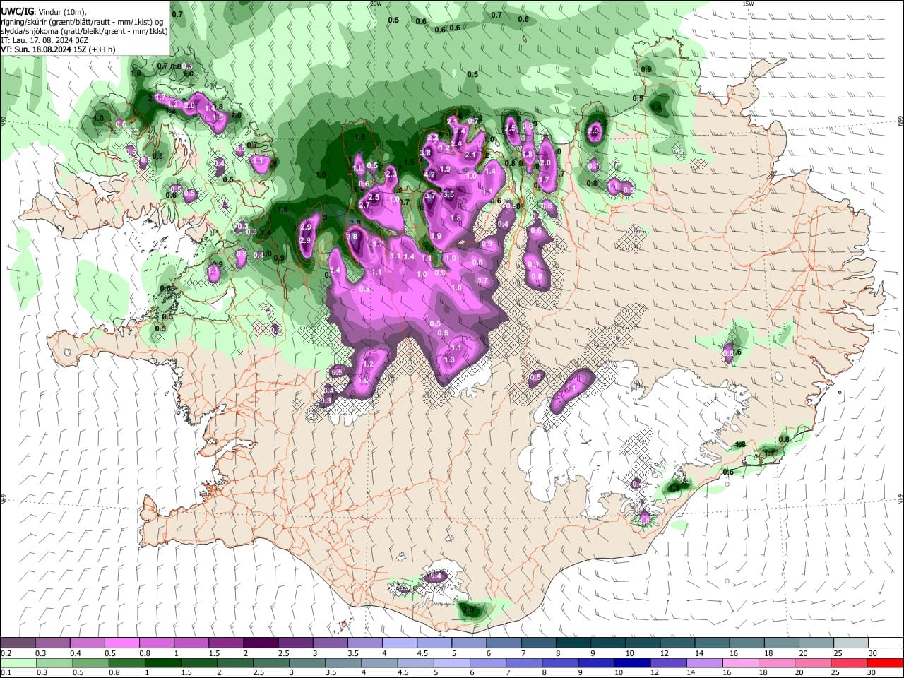 ÓVENJULEGT VEÐURKORT
